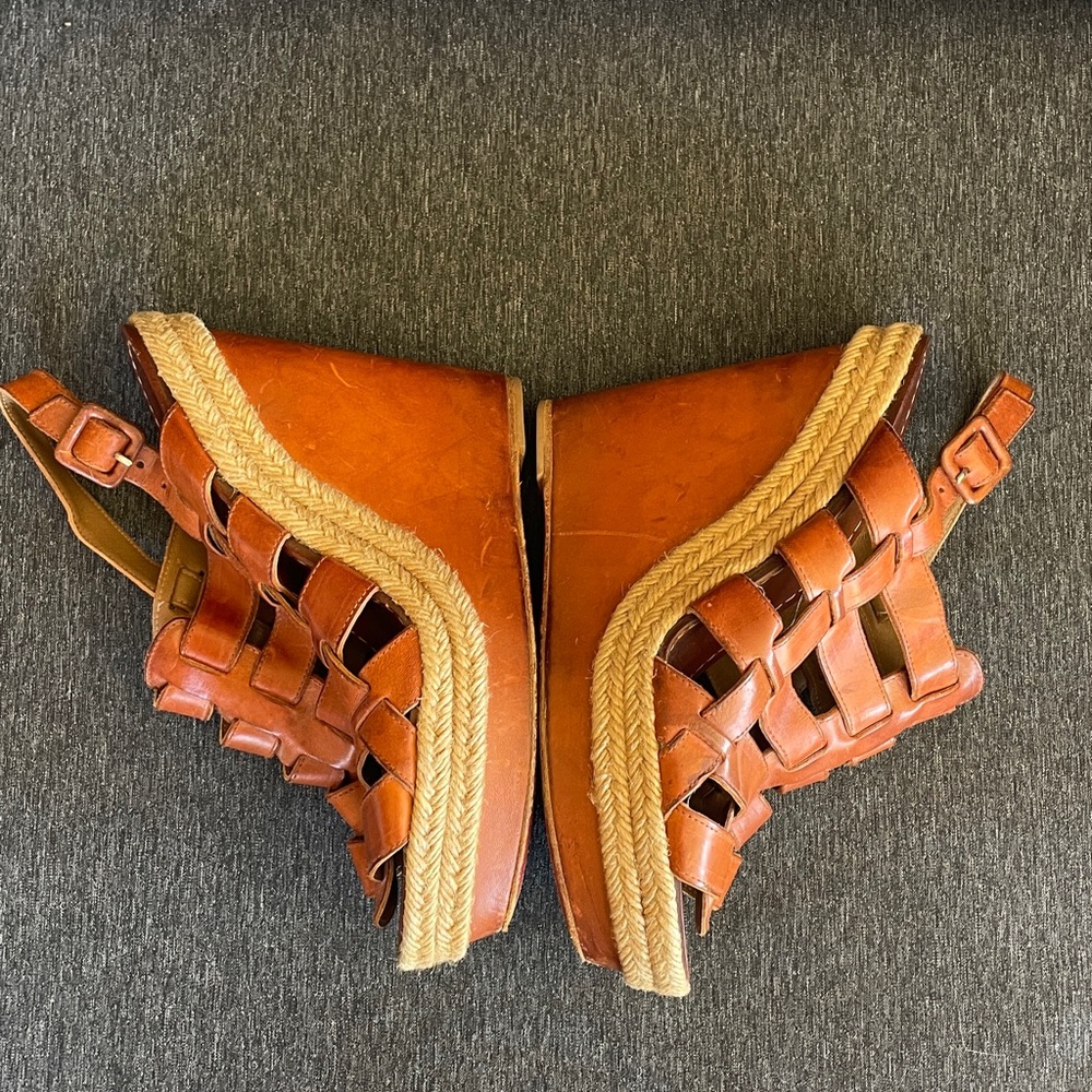 Christian Louboutin Barcelona wedges espadrilles sandals all leather EU 39 / 8 - Picture 10 of 14